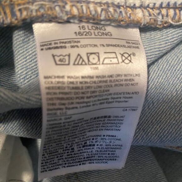 GAP 1969 Embroidered Floral design 5 pocket straight leg jeans, size 16L - Picture 5 of 5